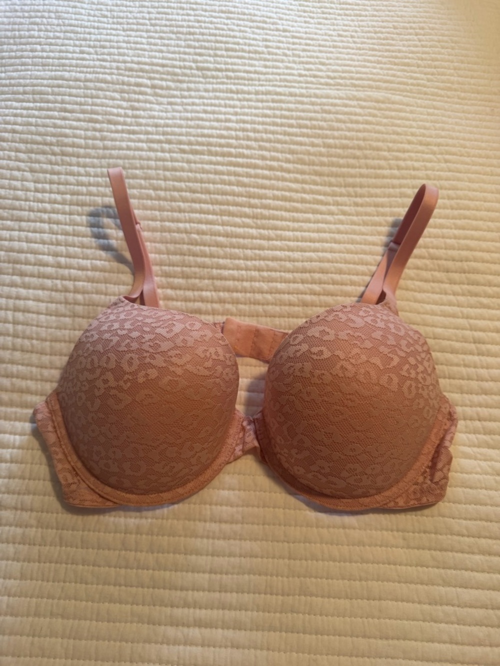 Women's Lace Cheetah print T-Shirt Bra - Blush